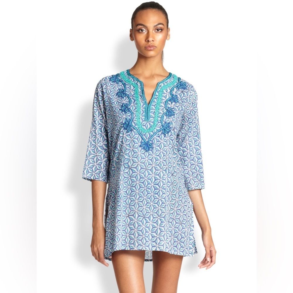 ROBERTA ROLLER RABBIT Embroidered Tunic Blouse Size Medium
